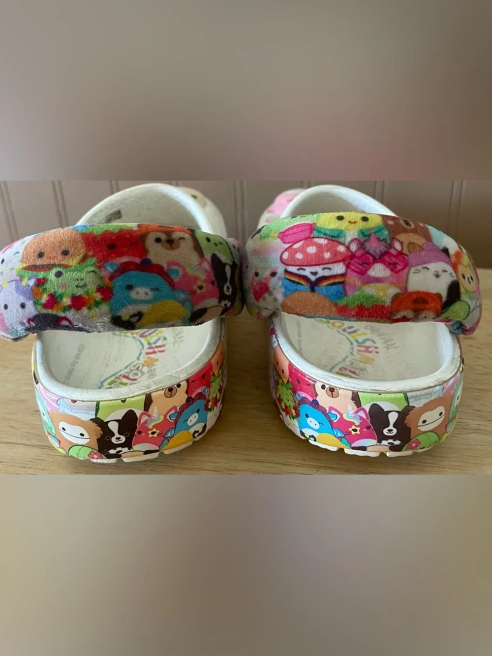 Squishmallows Crocs Youth Classic Clog - White / Multicolor, Padded Strap; Y 12